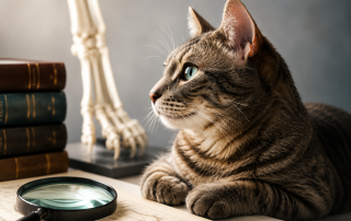 Cat with scientific instruments