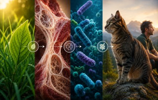 Plant, bone matrix, microbiome, cat & man